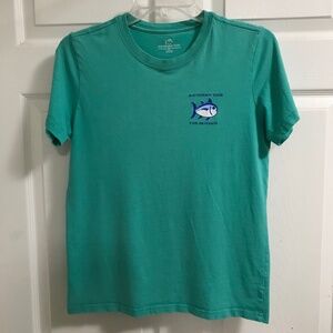 Southern Tide Short Sleeve Kids Blue/Green Shirt XL